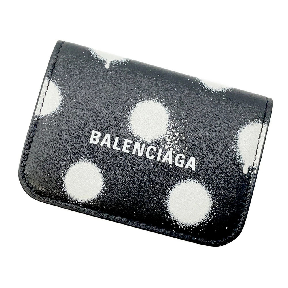 Balenciaga Tri fold Wallet Dot Cash Black